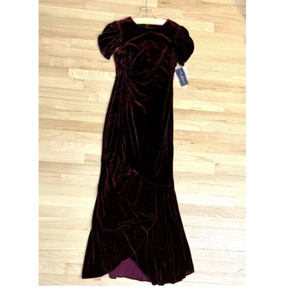 Shoshanna NWT Sz 2 Red Burgundy Midnight Velvet Gown - Picture 3 of 3